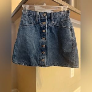 Madewell button down jean skirt